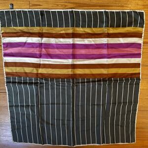 Roberto Capucci brown tan neutral silk scarf